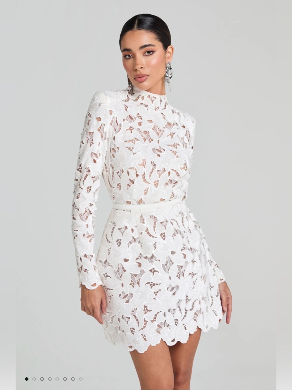 NADINE MERABI LYDIA long sleeve lace cocktail dress